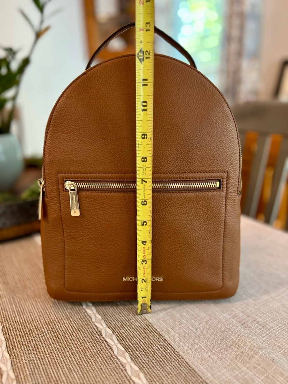 Michael Kors Leather Brown Backpack Brown NWT Gold Hardware Small Travel Bag - Picture 7 of 9